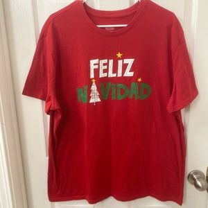 Men’s Feliz Navidad Red Sleep T-shirt NWT Size XXL